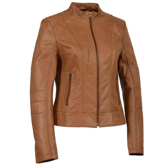 Milwaukee Leather SFL2860 Women's Saddle Zip Front Stand Up Collar Leather Jacket