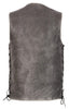 Milwaukee Leather MLM3521 Men's Distressed Gray Side Lace Leather Vest with Gun Pockets - Milwaukee Leather Mens Leather Vests