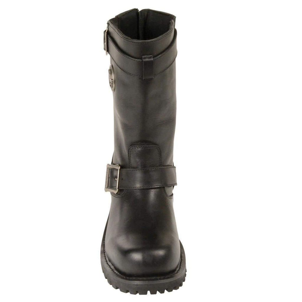 Milwaukee Leather MBM9020W Mens Wide Width Black 11 Inch Classic Engineer Motorcycle Leather Boots - Milwaukee Leather Mens Boots