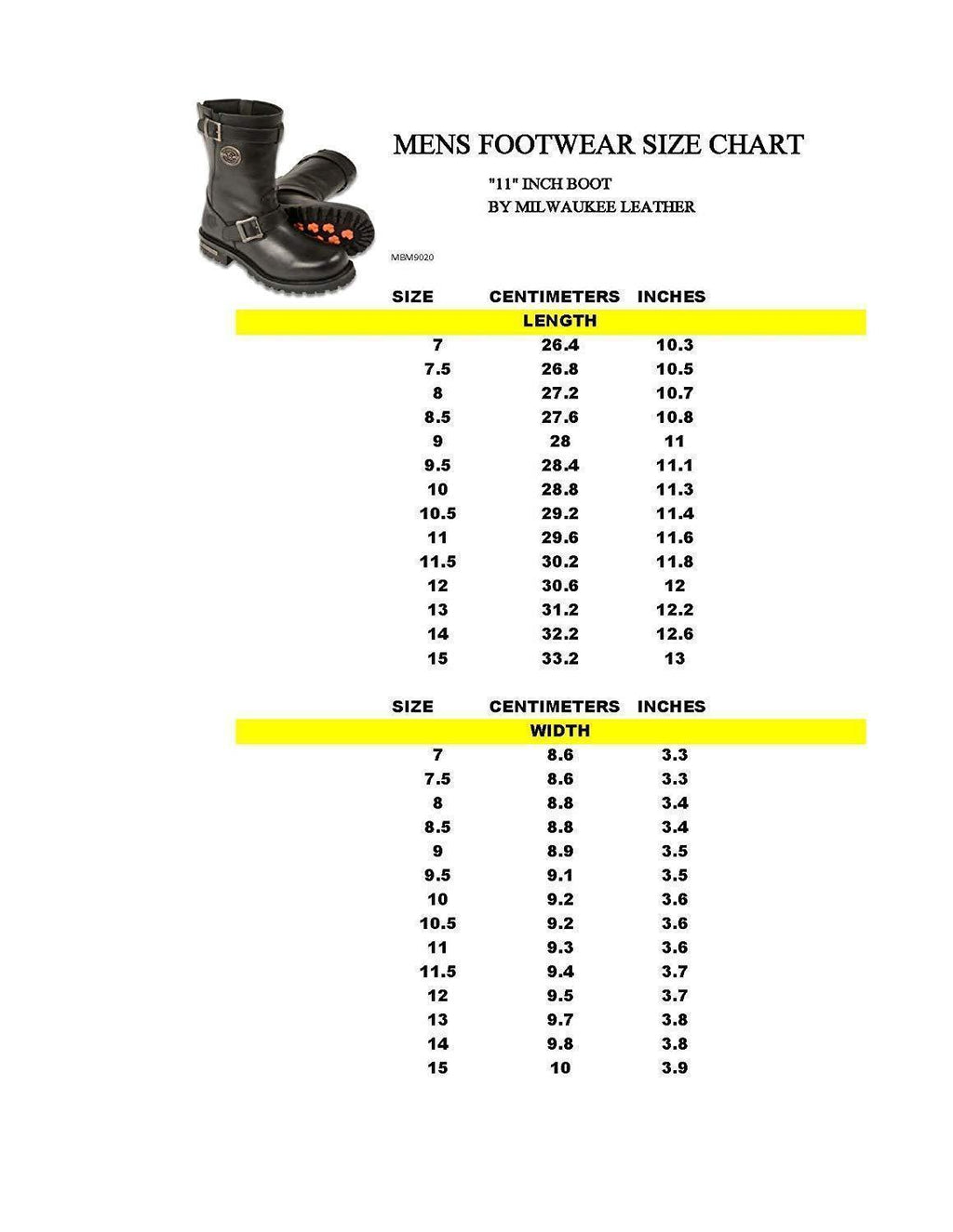 Milwaukee Leather MBM9020W Mens Wide Width Black 11 Inch Classic Engineer Motorcycle Leather Boots - Milwaukee Leather Mens Boots