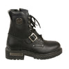 Milwaukee Leather MBM101 Mens Black Lace-Up Engineer Boots with Side Zipper Entry - Milwaukee Leather Mens Boots