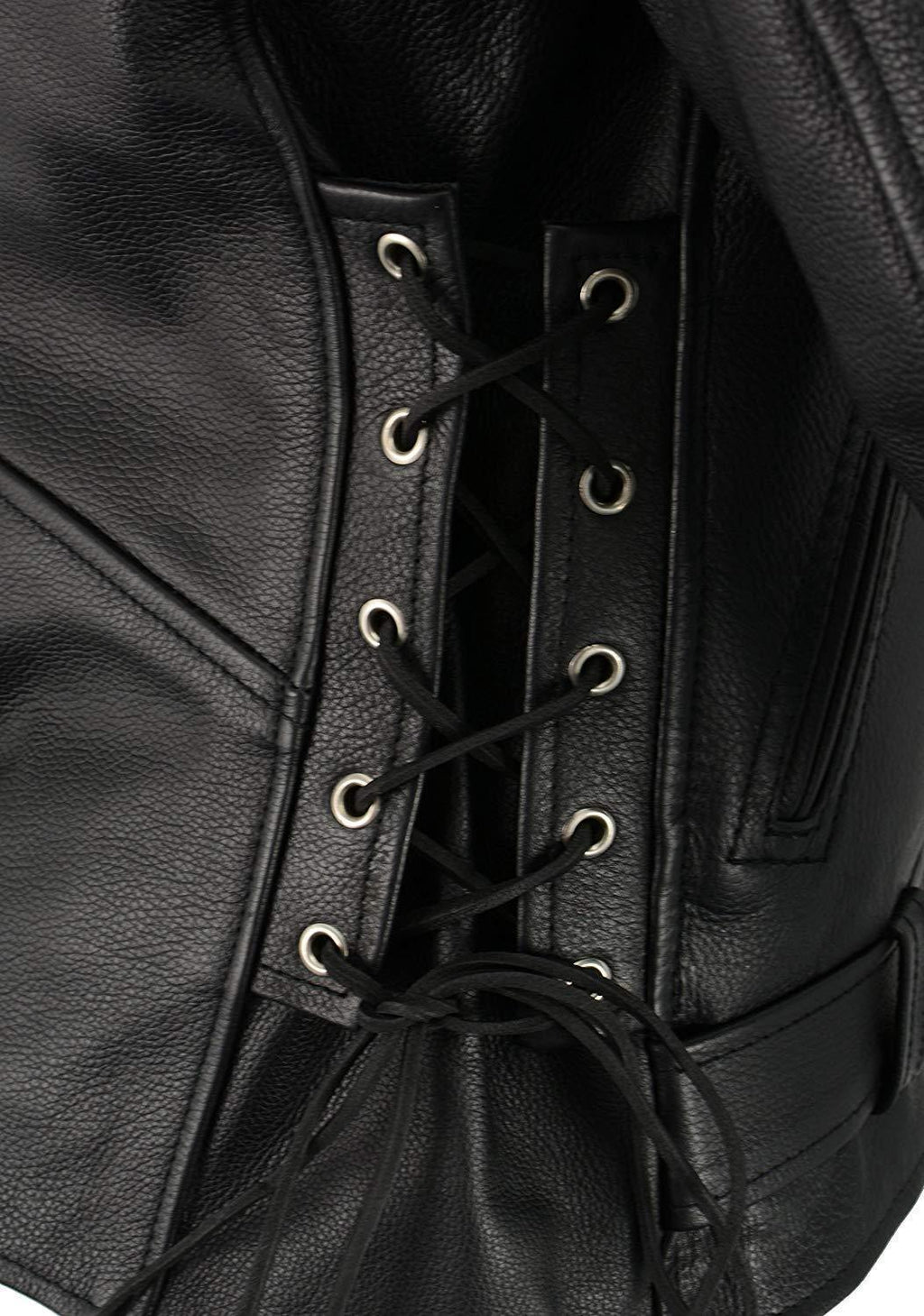 Milwaukee Leather SH1011 Tall Men's Classic Side Lace Police Style Motorcycle Leather Jacket - Milwaukee Leather Mens Leather Jackets