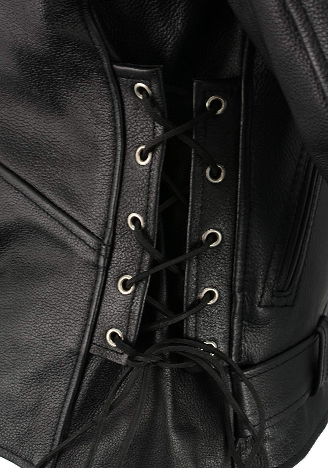 Milwaukee Leather SH1011 Tall Men's Classic Side Lace Police Style Motorcycle Leather Jacket - Milwaukee Leather Mens Leather Jackets