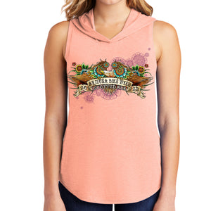 2023 Arizona Bike Week Tattoo Eagle Ladies Hooded Tank Top