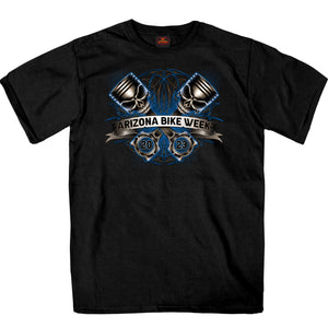 2023 Arizona Bike Week Piston Skull Men's Tee Shirt AZM1359