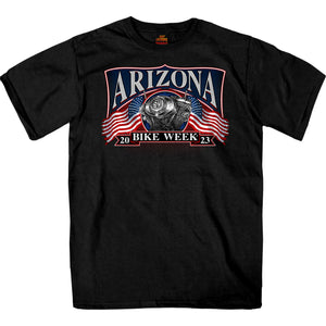 2023 Arizona Bike Week Men's Patriot Eagle Black T-Shirt