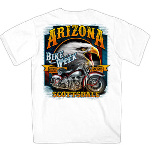 2023 Arizona Bike Week Eagle Bike Men's White Tee AZM1368