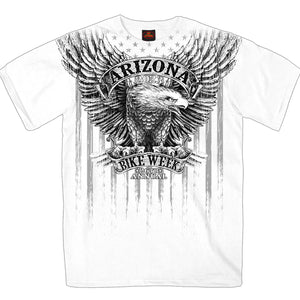 2023 Arizona Bike Week Upwing Eagle Jumbo Print Mens White T-Shirt AZM1370