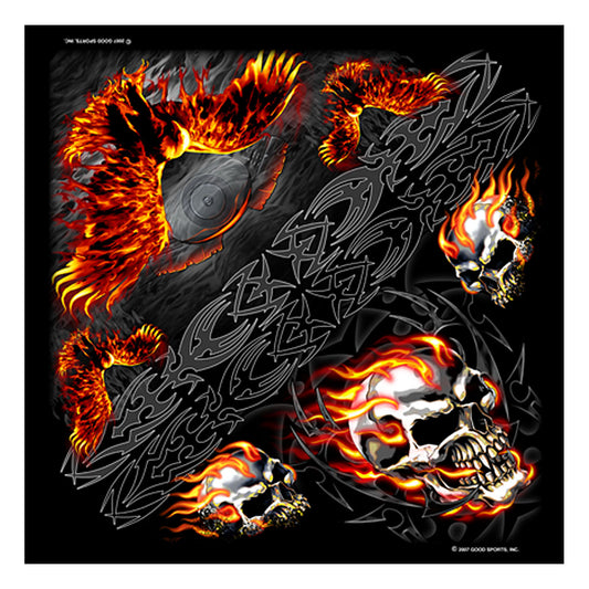 Hot Leathers BAB1014 Burning Skull and Eagle Bandana