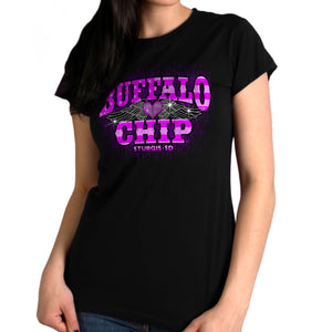 Sturgis Buffalo Chip Heart Wings Ladies T-Shirt