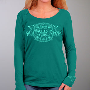 Official 2021 Sturgis Buffalo Chip Paisley Ladies Long Sleeve