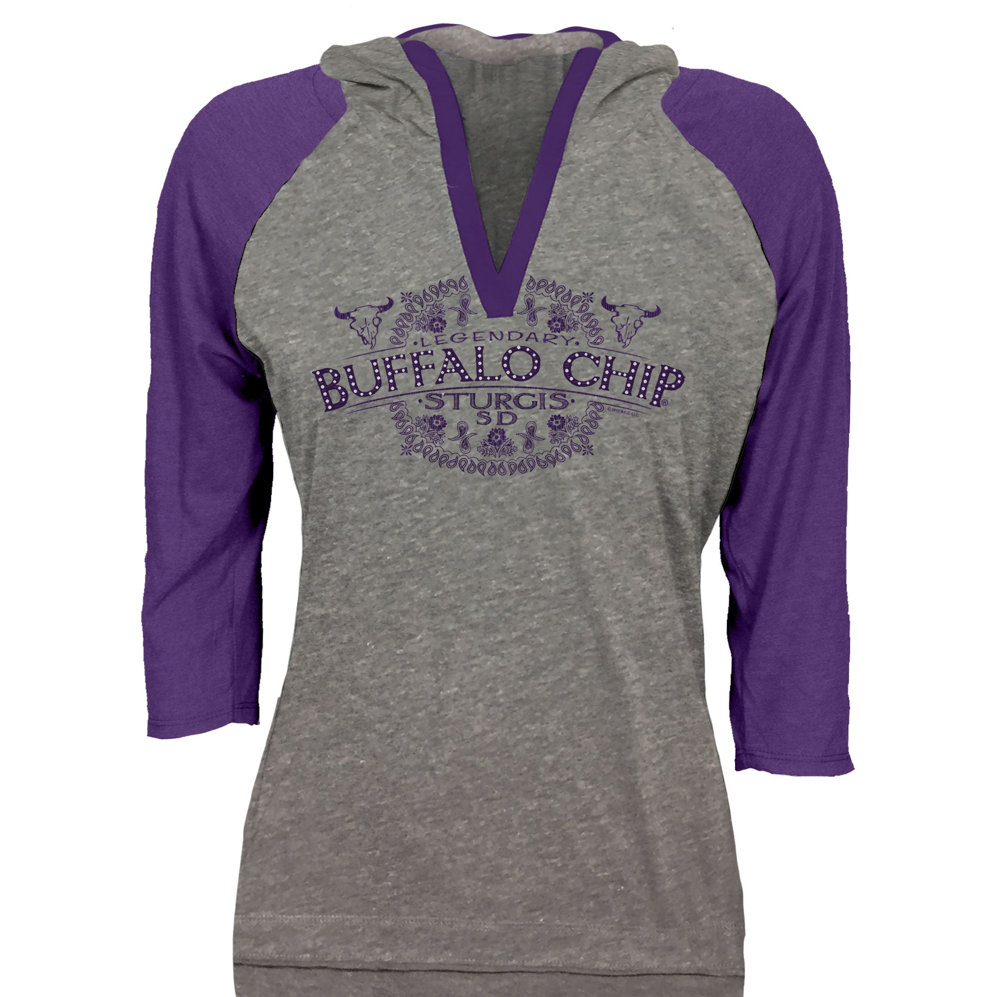 Buffalo Chip Ladies Paisley Shirt with Hoodie