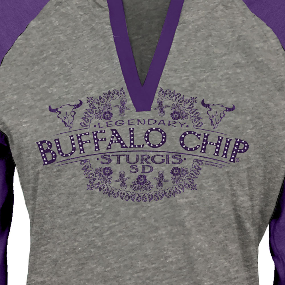 Buffalo Chip Ladies Paisley Shirt with Hoodie