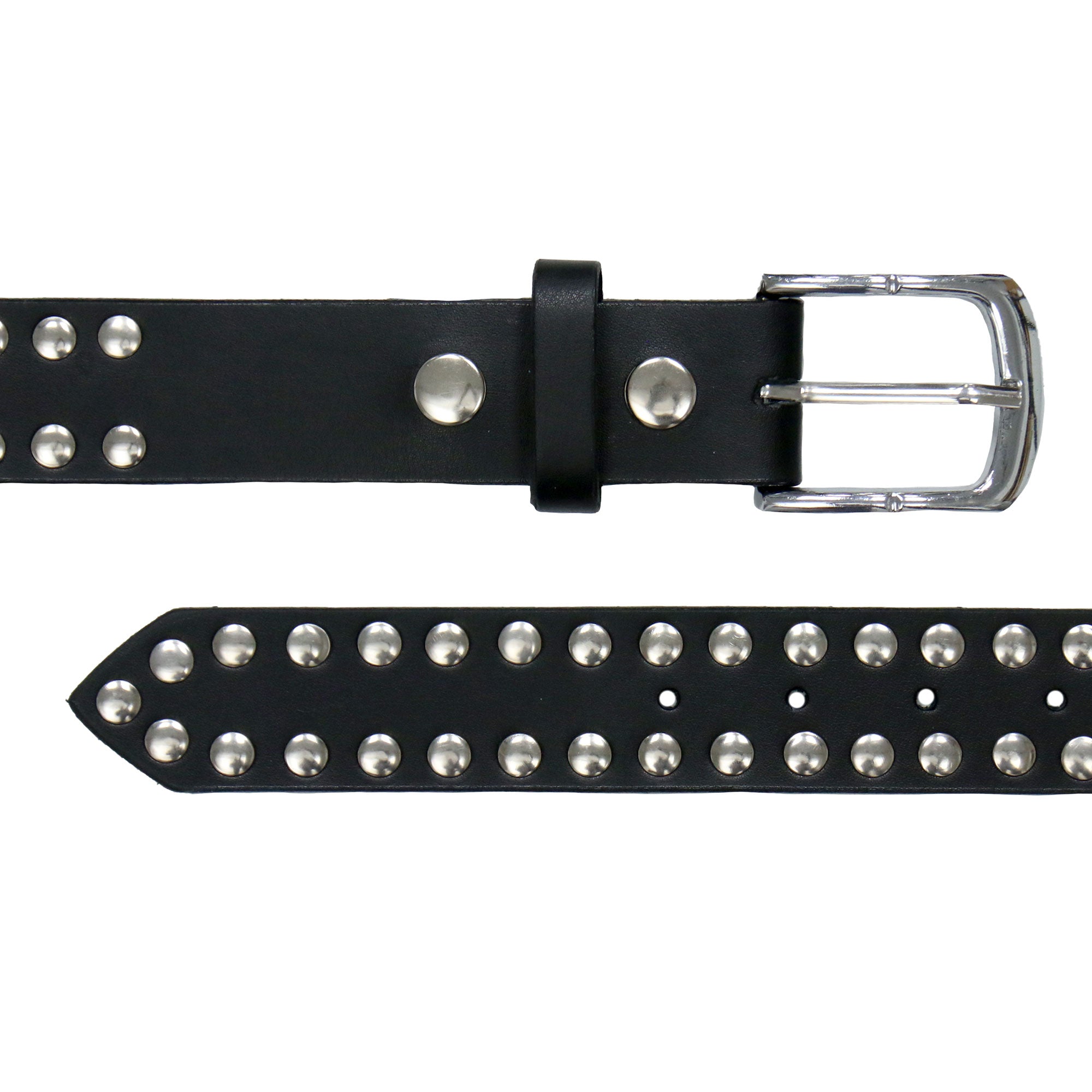 White Diamond Embossed Studded Belt 32 / White / Leather