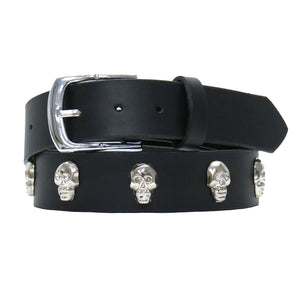 Hot Leathers Full Skull Black Leather Belt BLA1042