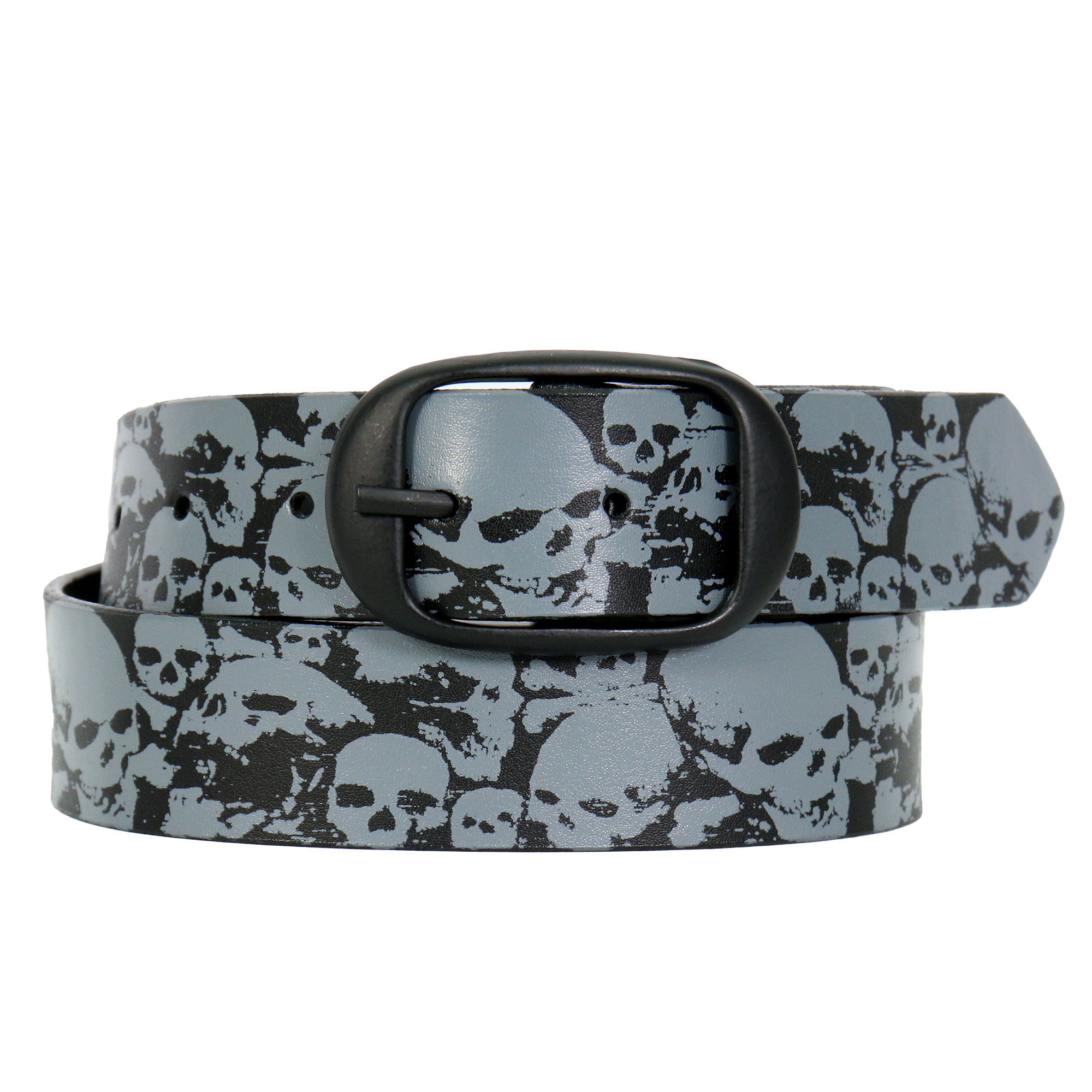 Hot Leathers Ancient Skulls Black and Gray Leather Belt BLA1130