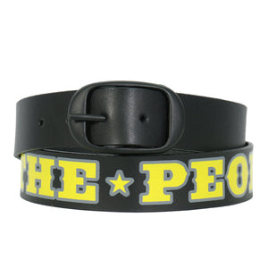 Hot Leathers We The People Black And Yellow Leather Belt BLA1136