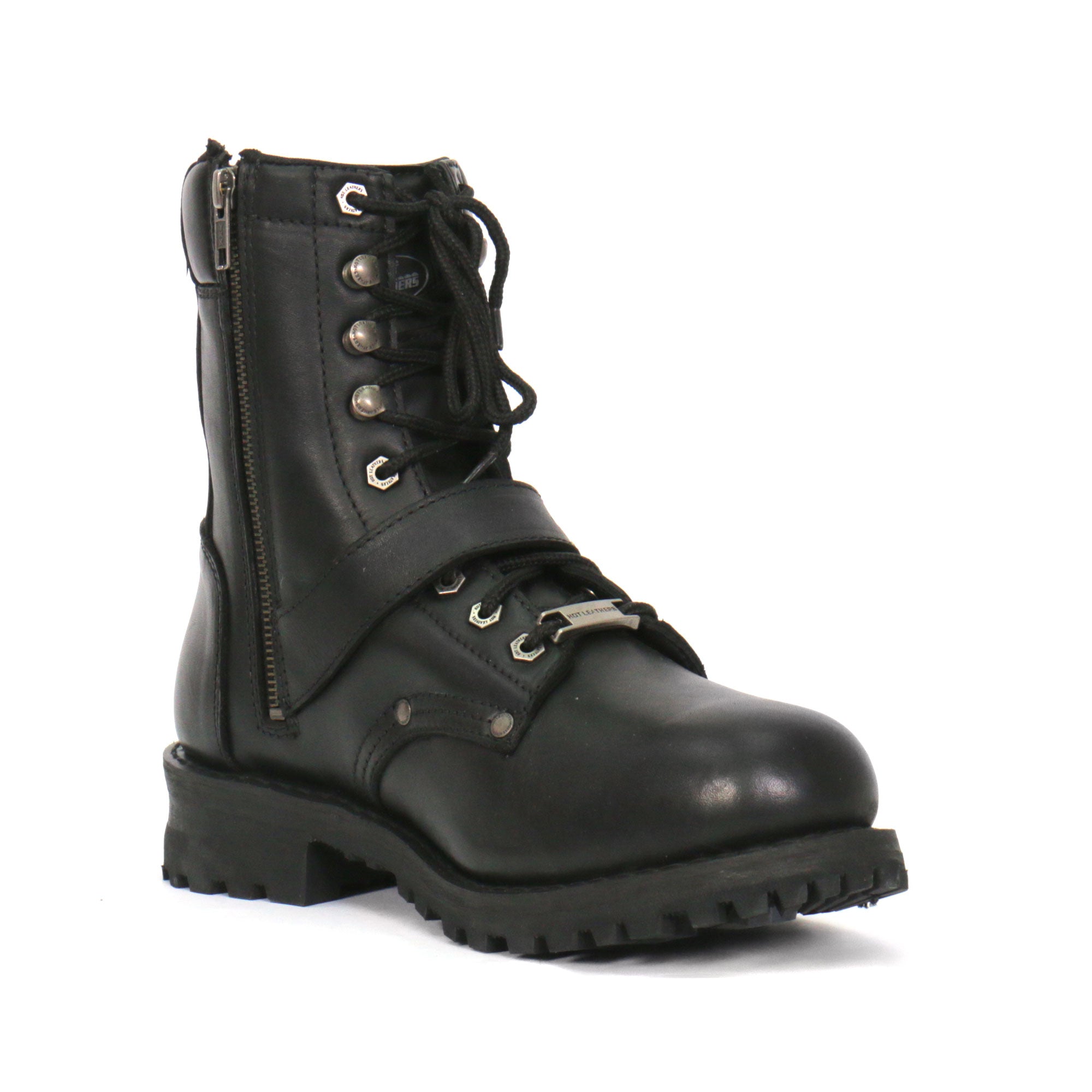 Hot Leathers Mens Black Grave Rub Skull Tall Logger Motorcycle Boot BTM1017