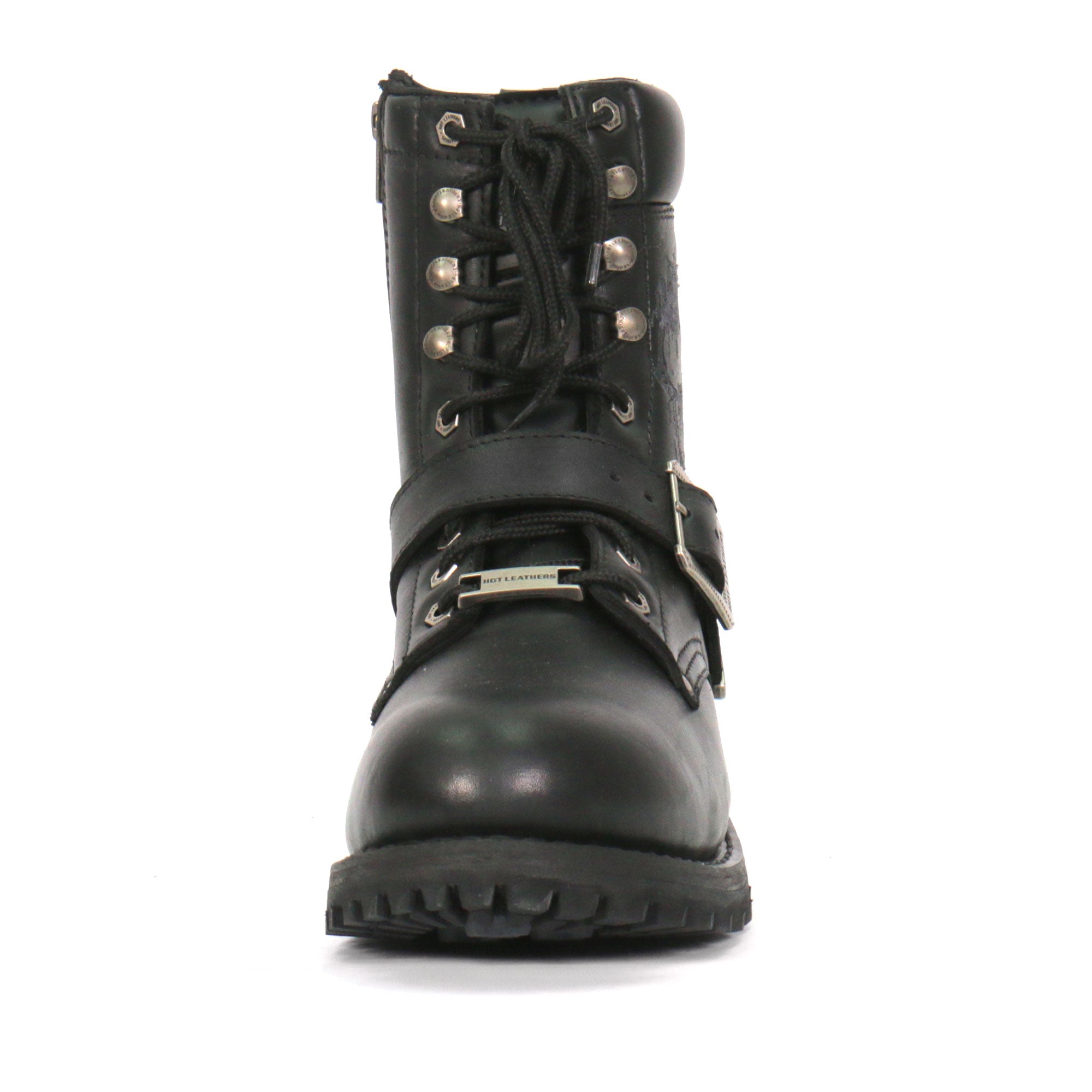Hot Leathers Mens Black Grave Rub Skull Tall Logger Motorcycle Boot BTM1017