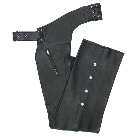 Hot Leathers 2 Pocket Mesh Lined Leather Chaps