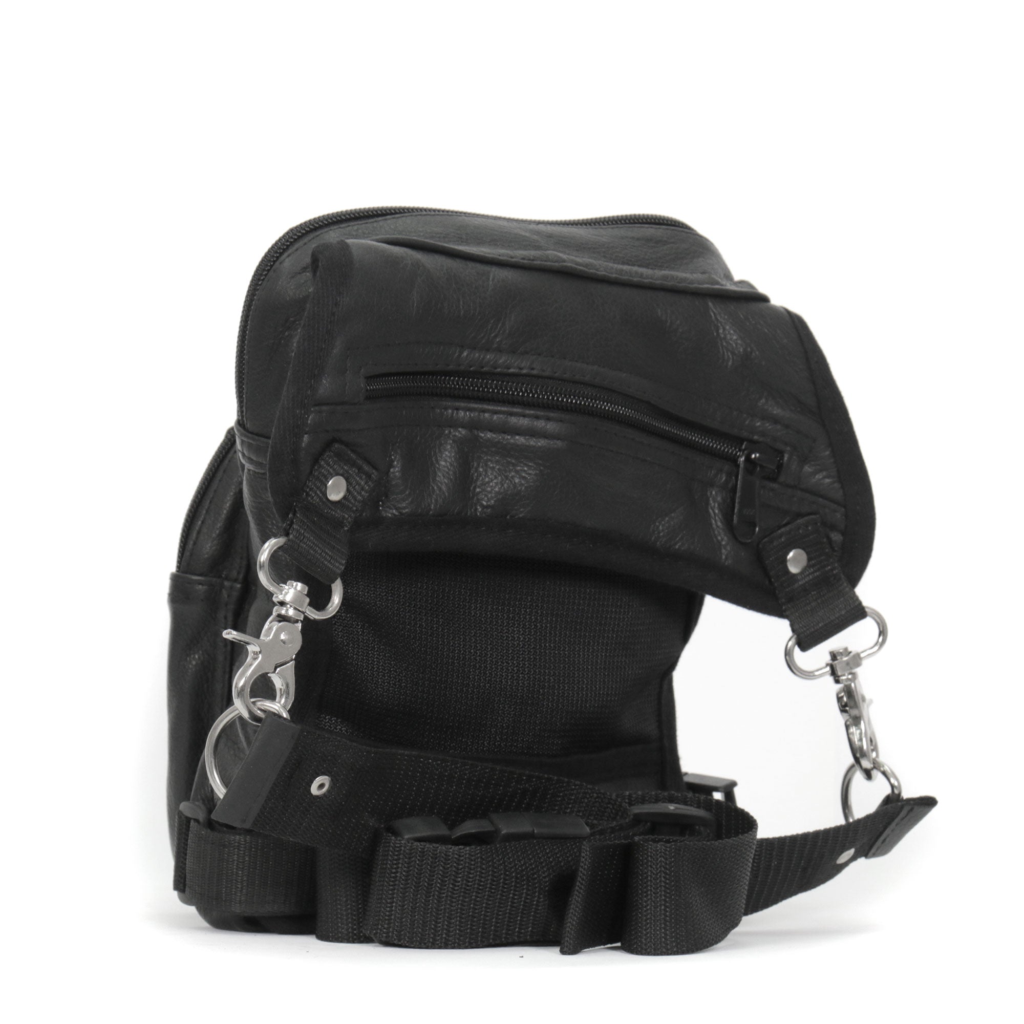Hot Leathers CPL1001 Black Clip Pouch Leather Thigh Bag