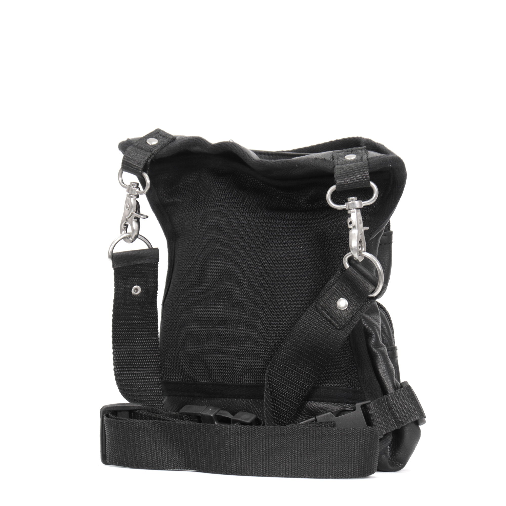 Hot Leathers CPL1002 Black Clip Pouch Leather Grommet Thigh Bag