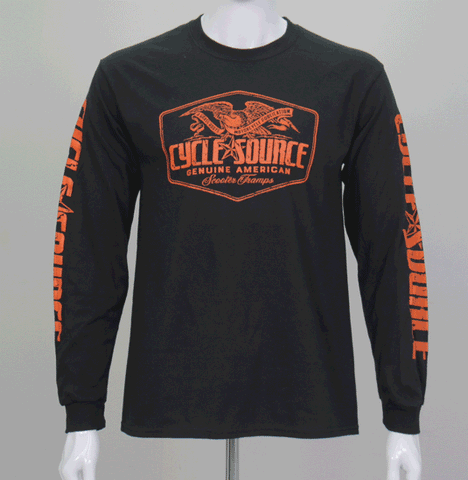 Official Cycle Source Magazine CSM2010 Men’s Eagle Black Long Sleeve Black T-Shirt