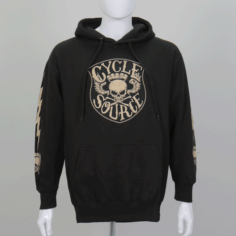 Official Cycle Source Magazine CSM4011 Men’s Knucklehead Black Hoodie Sweatshirt