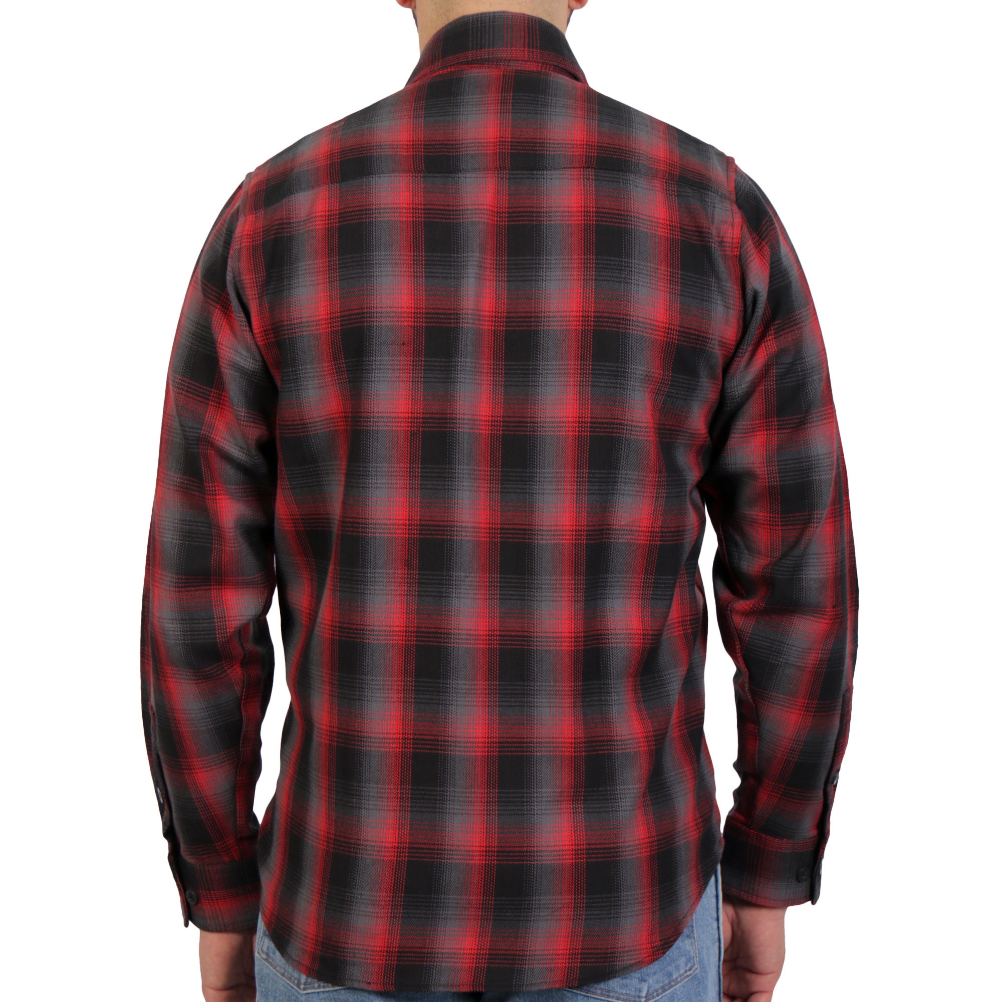Hot Leathers FLM2017 Men's Red and Gray Long Sleeve Flannel Shirt