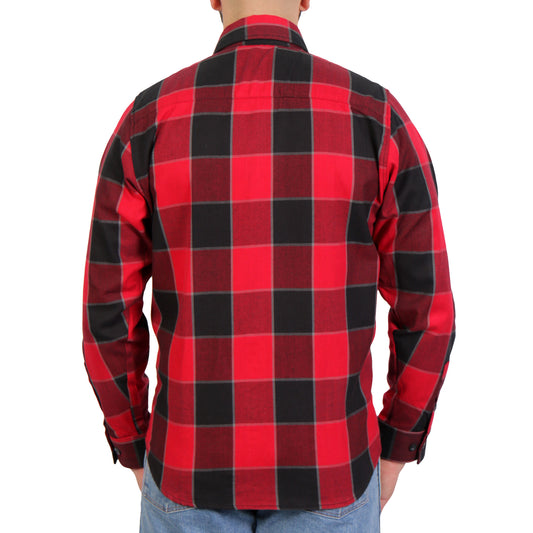 Hot Leathers FLM2019 Men's Red Black and Gray Long Sleeve Flannel