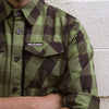 Hot Leathers Long Sleeve OD Green and Black Flannel