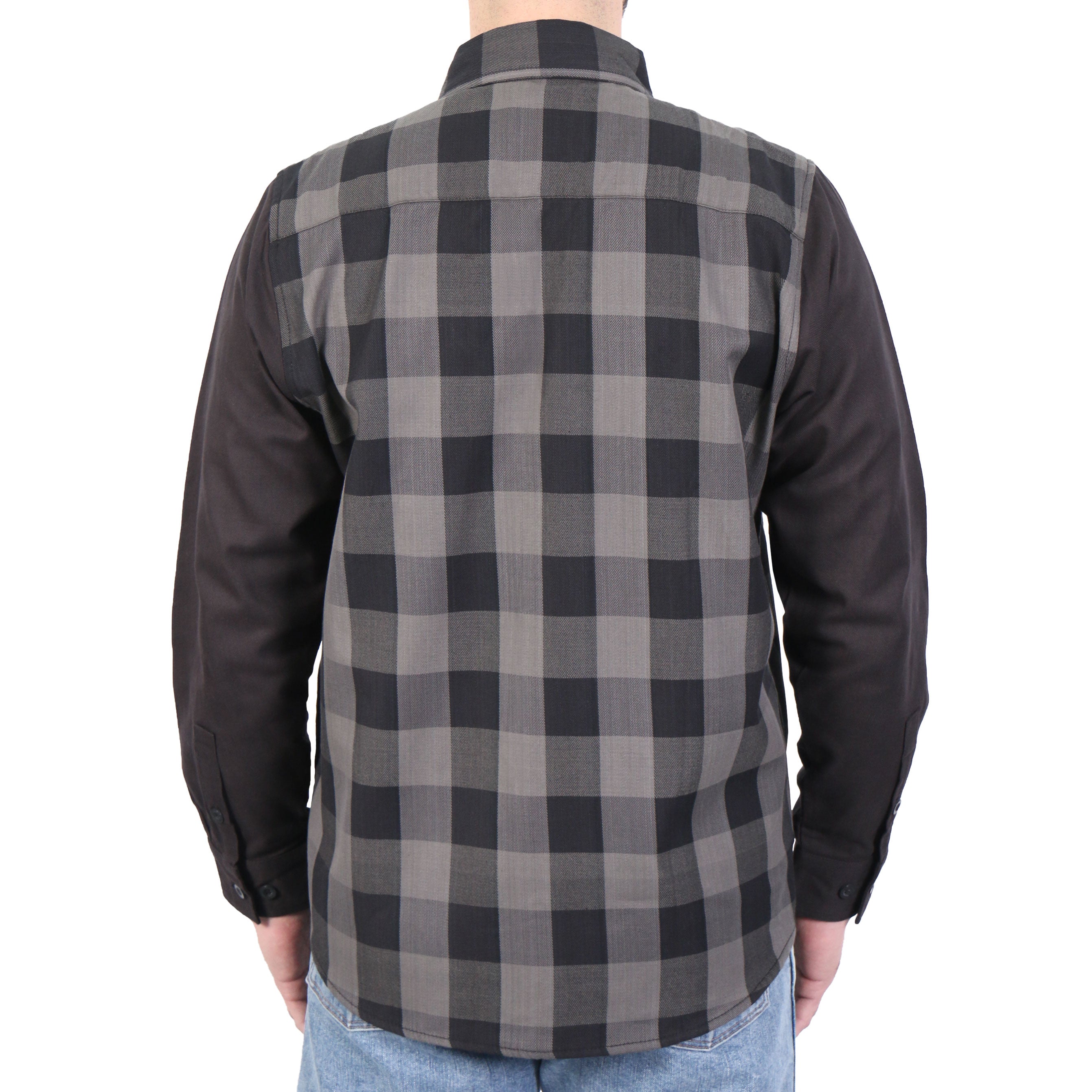 Hot Leathers Mens Black And Gray 2 Toned Long Sleeve Flannel Shirt FLM2042