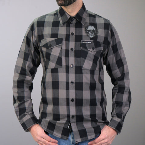 Hot Leathers FLM2101 Men's 'Grave Rub' Flannel Long Sleeve Shirt