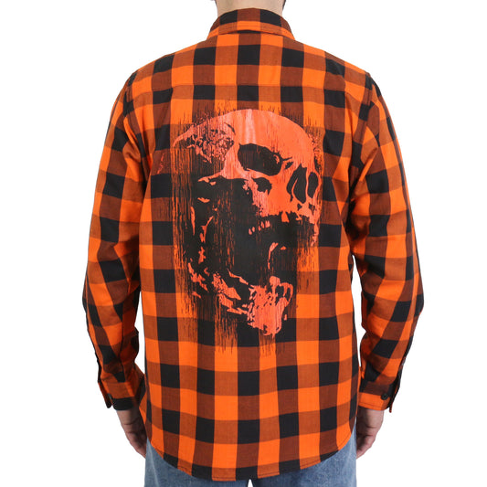 Hot Leathers FLM2108 Men's 'Ancient Skull' Flannel Long Sleeve Shirt