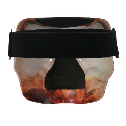 Hot Leathers FMP1002 'Flame Skull' Polypro Face Mask with Smoke Lenses