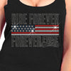 Hot Leathers GLC2443 Ladies 'Ride Forever, Forever Free' US Flag with Bling Black Tank Top