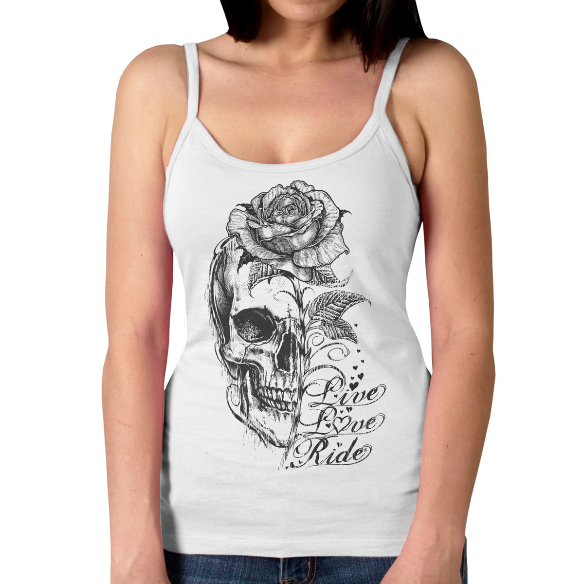 Hot Leathers Ladies Stem Skull Tank Top