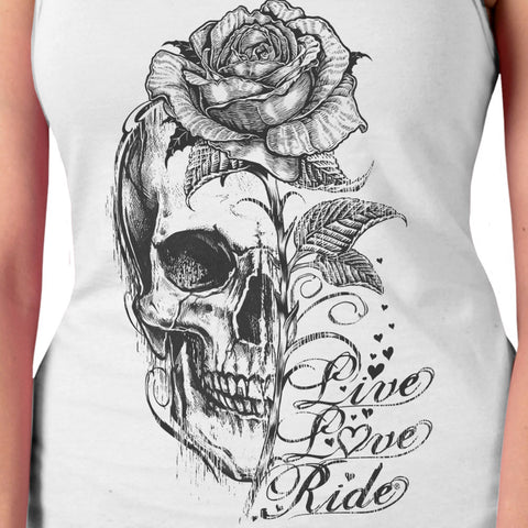 Hot Leathers Ladies Stem Skull Tank Top