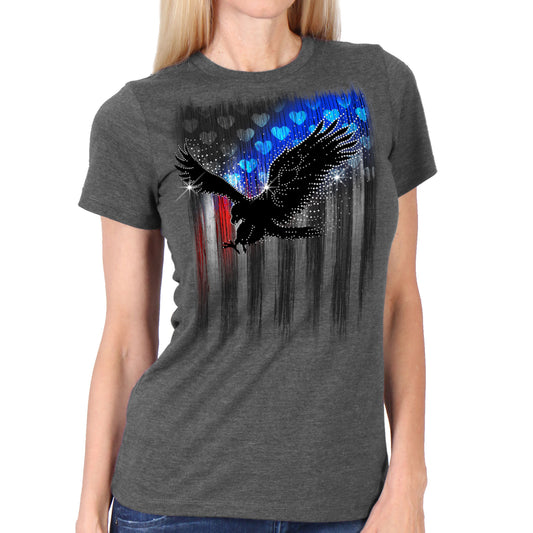 Hot Leathers Ladies Bling Eagle T-Shirt
