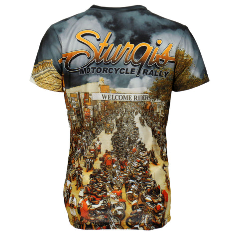 Hot Leathers Ladies Sturgis Main Street Fitted 3D All Over Printed T-Shirt GLS1004