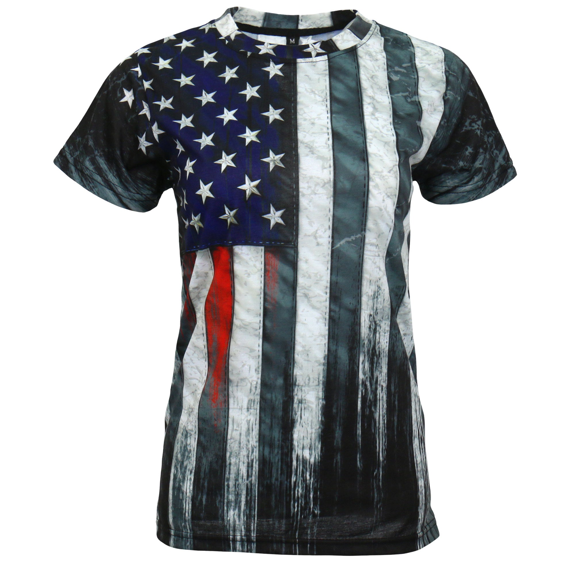Hot Leathers Ladies Heartbeat Flag Fitted Short Sleeve 3D All Over Printed T-Shirt GLS1005