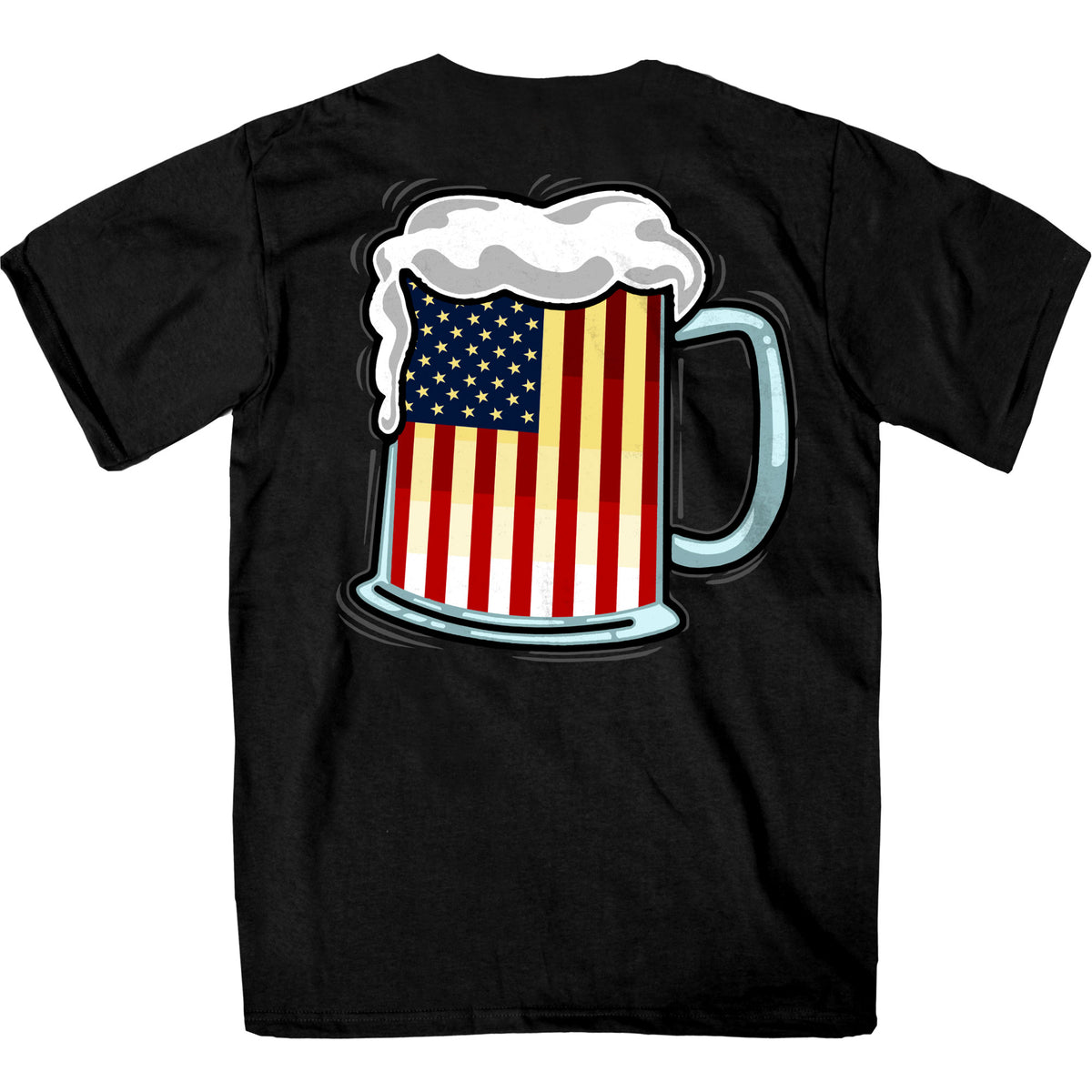Hot Leathers GMD1496 Men's Beer Mug Flag T-Shirt