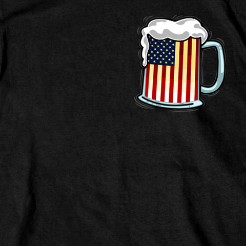 Hot Leathers GMD1496 Men's Beer Mug Flag T-Shirt