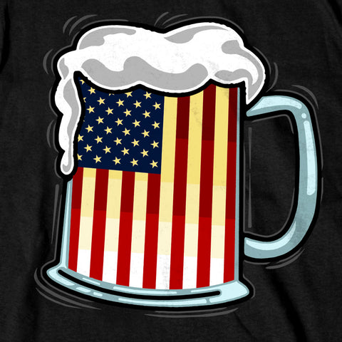 Hot Leathers GMD1496 Men's Beer Mug Flag T-Shirt