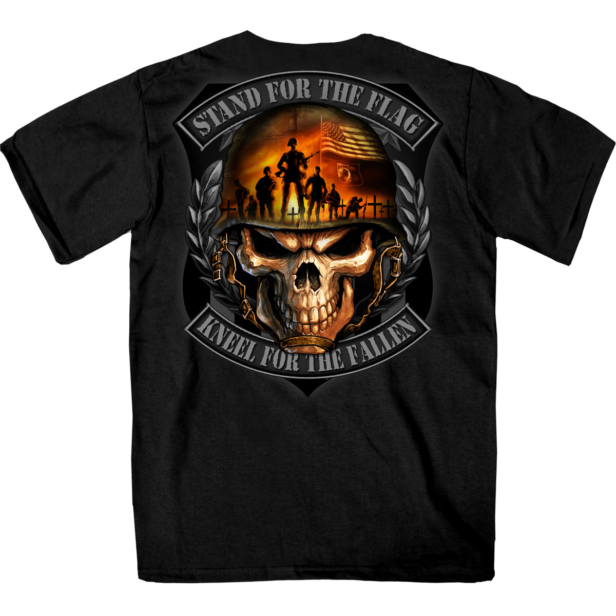 Hot Leathers GMD1501 Stand for the Flag Skull T-Shirt