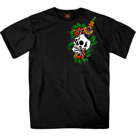 Hot Leathers Respect All Fear None Skull Tattoo T-Shirt