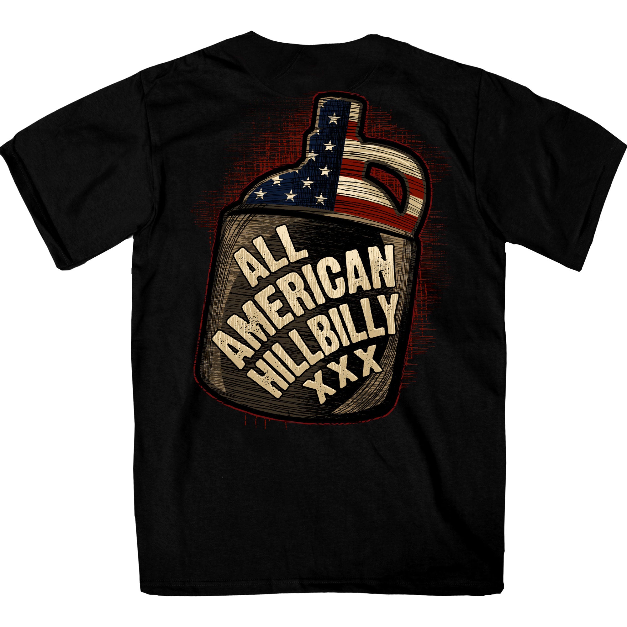 Hot Leathers GMD1517 Men's Black All American Hillbilly Double Sided T-Shirt