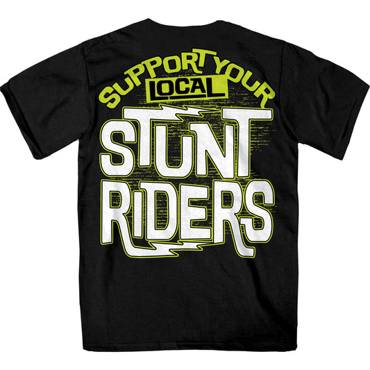 Hot Leathers GMD1521 Men's Black Support Your Local Stunt Riders T-Shirt