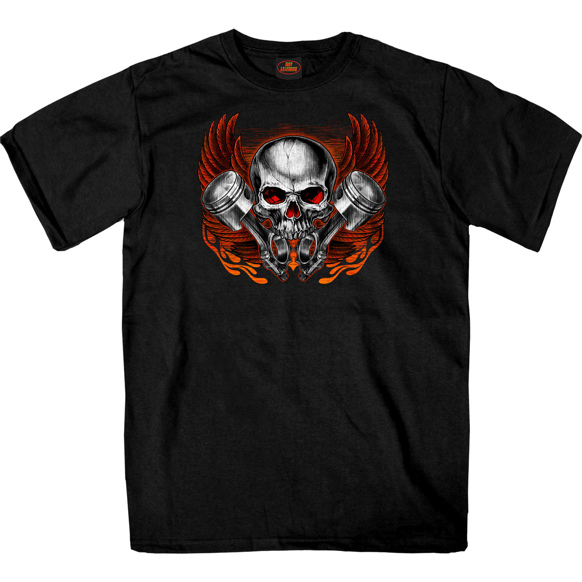 Hot Leathers Skull and Pistons T-Shirt