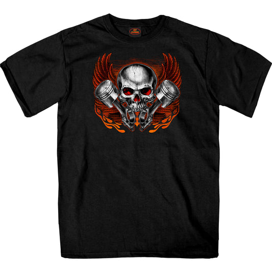 Hot Leathers Skull and Pistons T-Shirt
